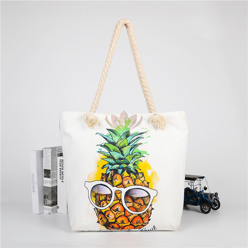 麻花绳手提帆布袋印制logo企业广告手提棉布袋购物袋帆布包批发