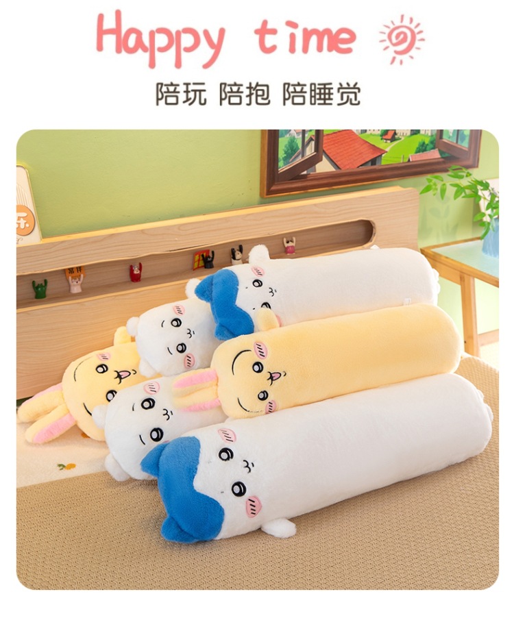 New Long Strip Chiikawa Plush Pillow Cute Hachiware Usagi Doll Sofa Cushion Stuffed Toy