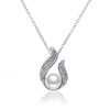 Fashionable retro accessory, pendant from pearl, necklace, European style, simple and elegant design