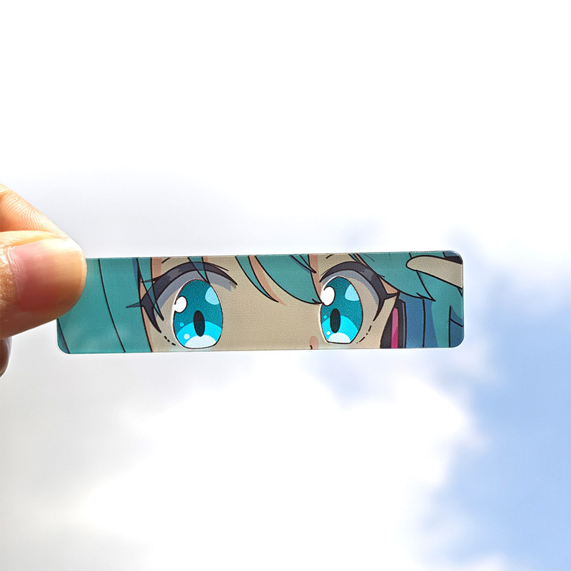初音未来亚克力发光眼睛条钥匙扣 卡通动漫周边透卡定制礼品挂件|undefined