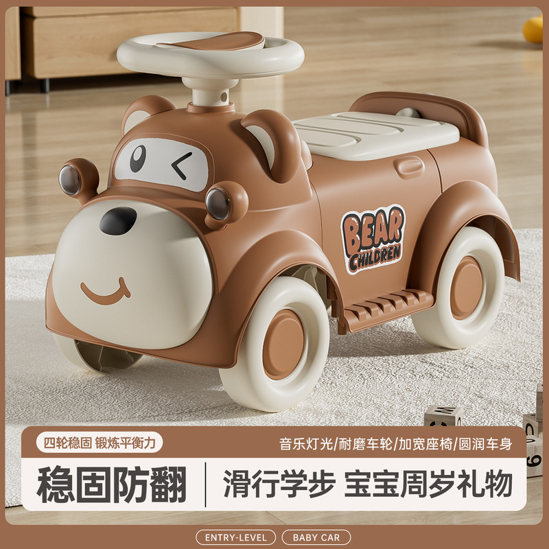 新型の子供は車をねじって、赤ちゃんは滑る車を滑って1-3歳の男の子と女の子は子供のバランスの滑車を横転することを防ぎます。|undefined