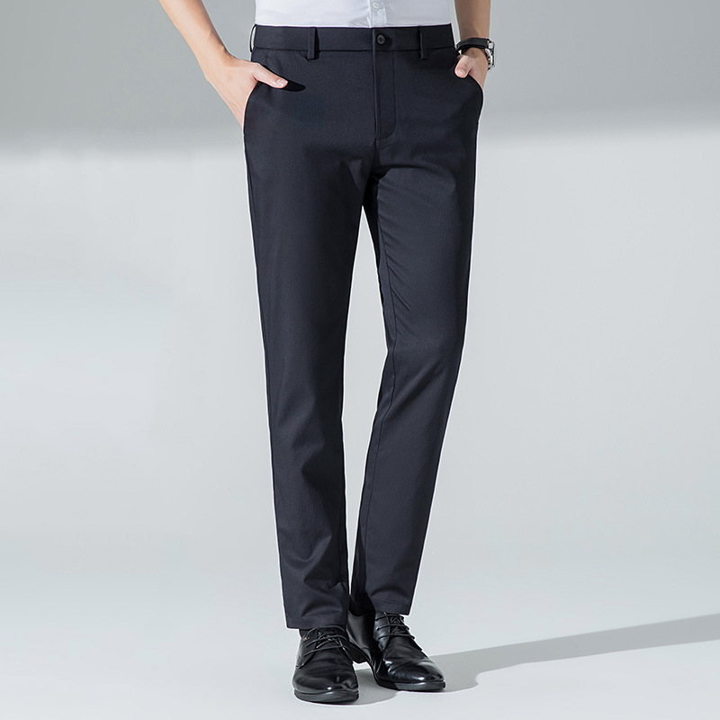 Mulberry Silk Thin Trousers 2025 Summer Brand Men's Casual Pants Middle-aged and Young Pants Silk Slim-fit Straight Pants