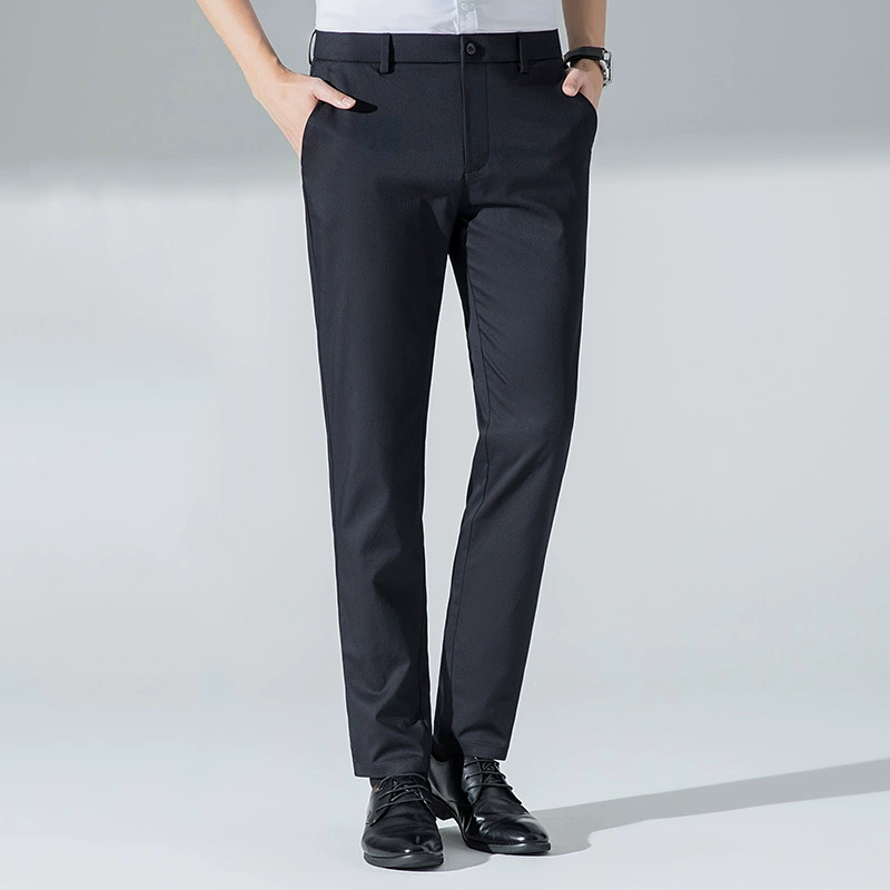 Тонкие брюки из шелковицы 2025 Летний бренд мужские повседневные брюки молодые брюки шелковые тонкие прямые брюки