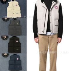 跨境供货加拿马甲经典亮面棉服马甲面包服男女款舒适保暖防寒外套