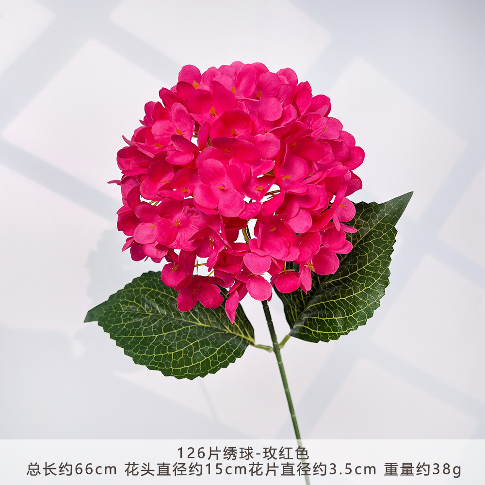 HXX-126 ชิ้น ดอกไฮเดรนเยีย-สีแดงกุหลาบ