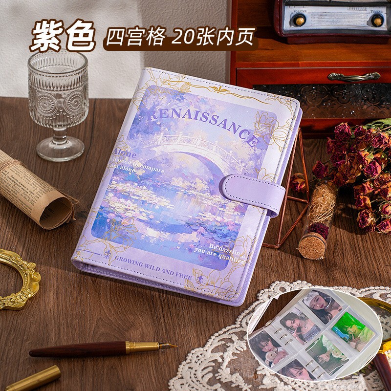 复古油画PU皮质笔记本高颜值活页厚本子日记本可拆卸A5手账本子|undefined