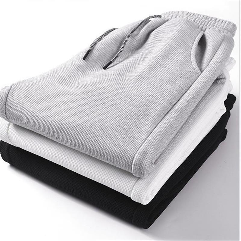 Men's Casual Trendy Waffle Jogger Pants, Loose Fit for All Seasons, Fashionable Thin Breathable Sweatpants