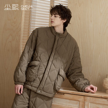 尘熙睡衣冬季男款加厚三层夹棉保暖简约高级家居服可外穿2025新款