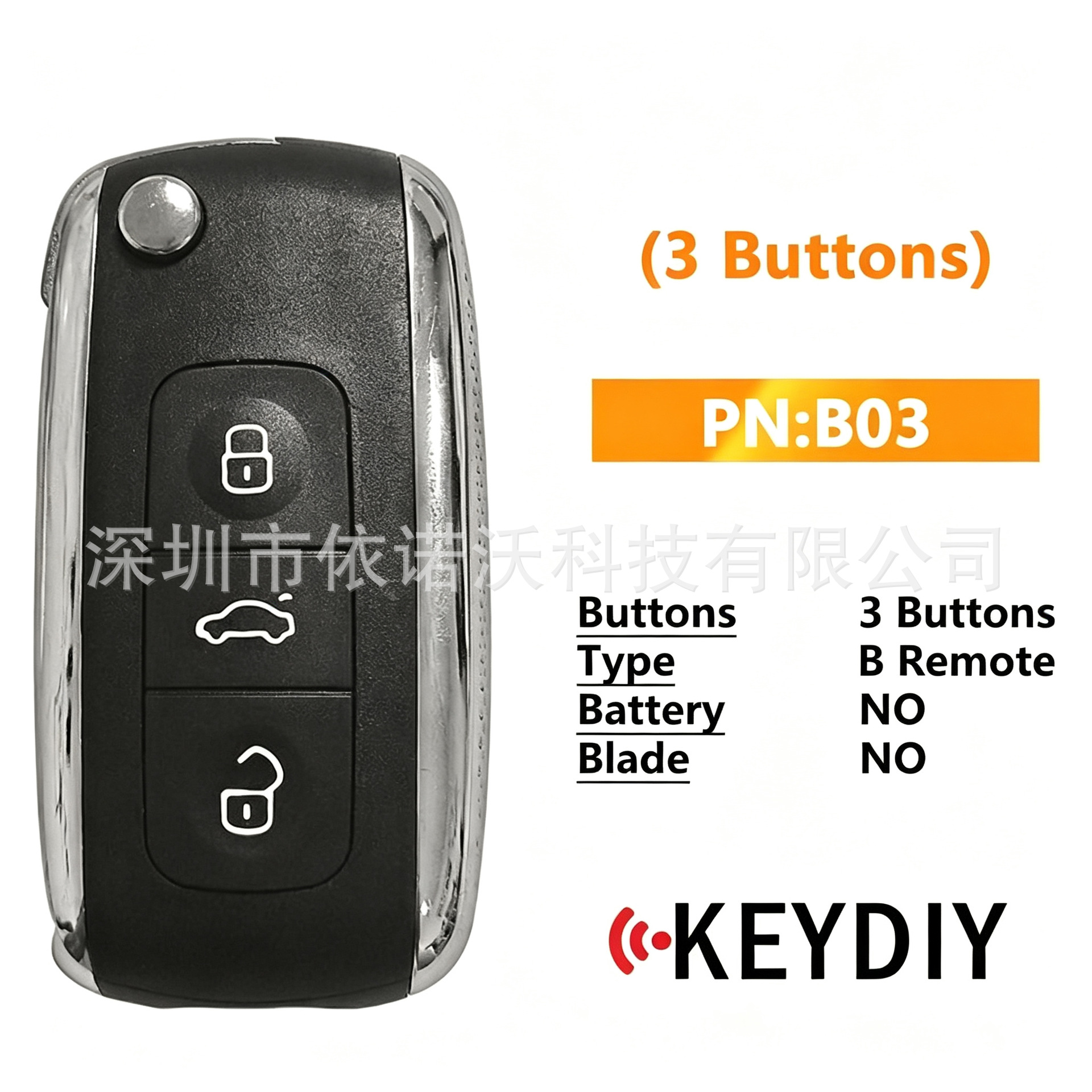 KEYDIY B03 KD sub-controller, a 2-button universal car remote key sub-controller, for cross-border and international markets