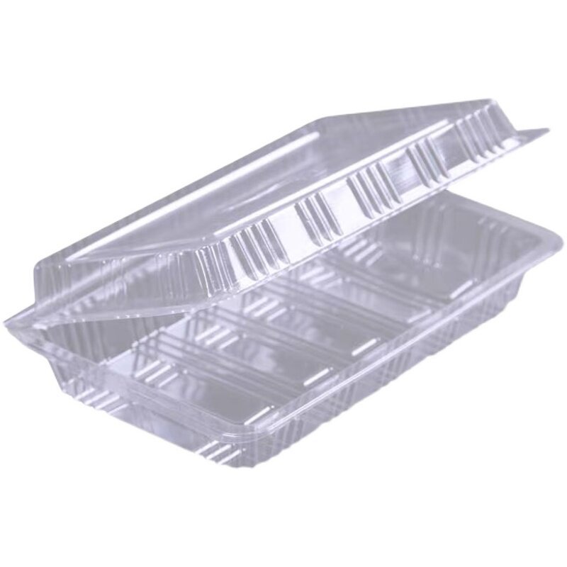 Caja de sushi transparente desechable al por mayor gruesa, una caja de envasado profunda con tapa y botón J ^