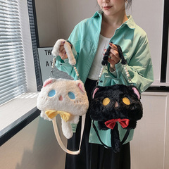 Plush Bag 2023 Summer New Lolita Crossbody Bag with Whispering Cat Animal Plush Doll JK Soft and Cute Shoulder Bag