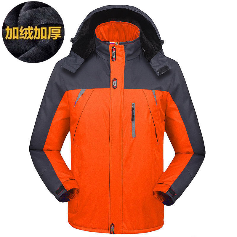 Ropa de asalto al aire libre para hombres con terciopelo grueso invierno abrigo de algodón impermeable a prueba de viento ventilable chaqueta de algodón de montaña de gran tamaño