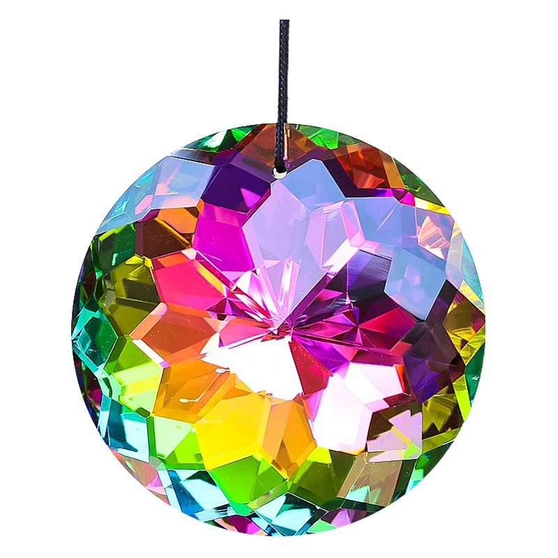 60 мм Мандала граненый круглый баухиния хрустальная люстра стеклянная призма Радуга сделала домашнее свадебное украшение