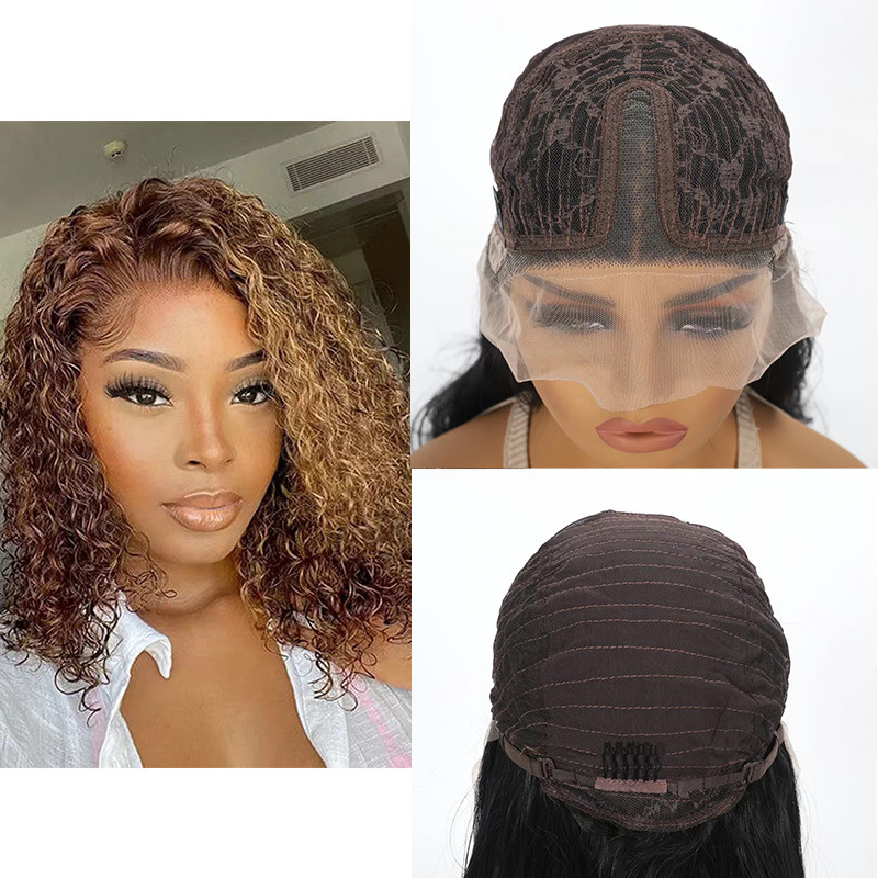 El comercio exterior transfronterizo de Europa y Estados Unidos de moda pelucas de encaje frente pelucas de color piano africana pelucas de rollo corto