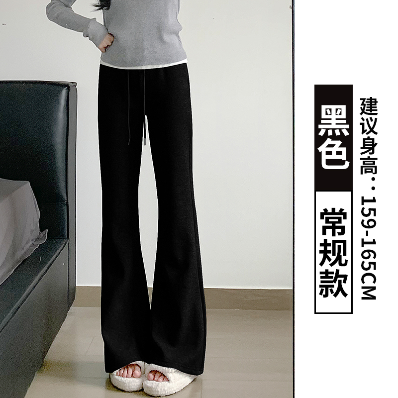 灰色运动喇叭裤女秋季2025新款高腰显瘦微喇裤小个子美式休闲卫裤|undefined