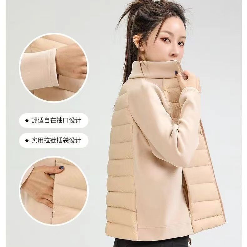 瑜伽服运动打底棉服女立领轻薄内搭秋冬保暖外套女内胆收腰显瘦|undefined