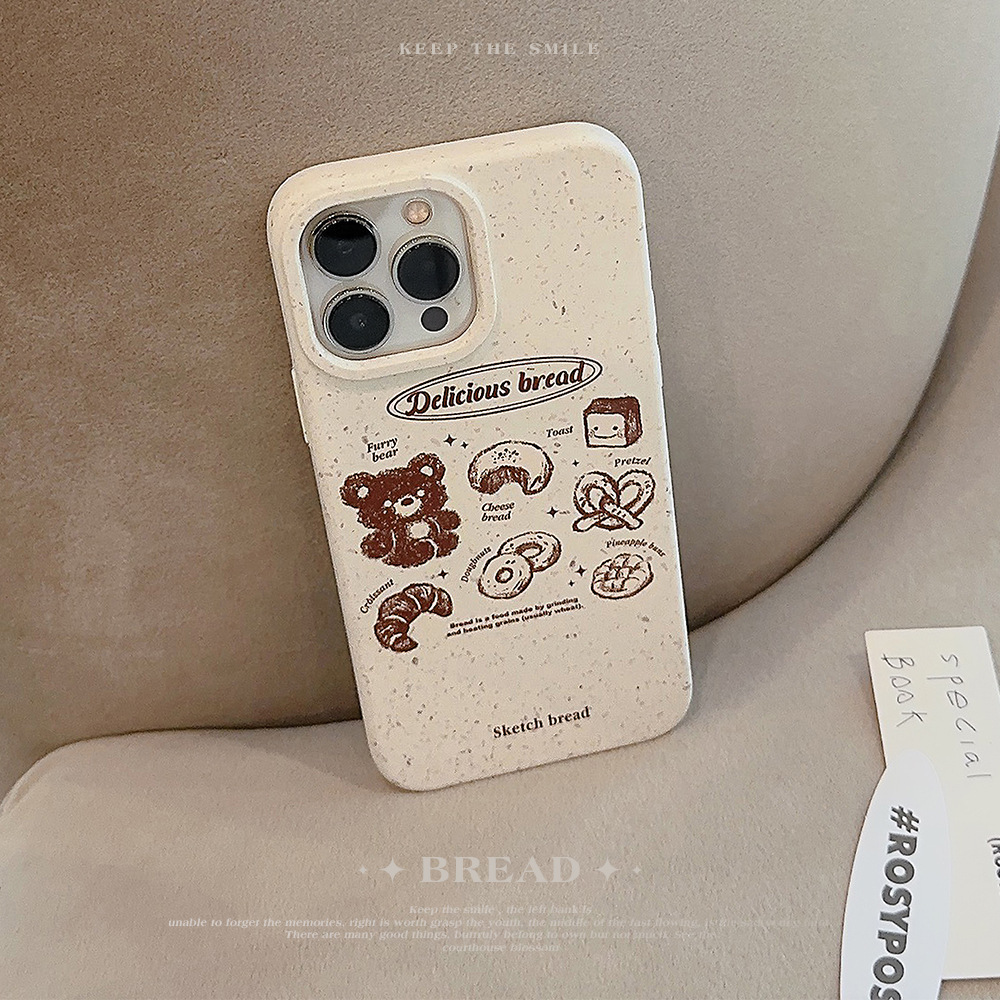 Brown Bear for 14ProMax Apple Phone Case iPhone13 Retro Bread Graffiti 16 Degradable 15