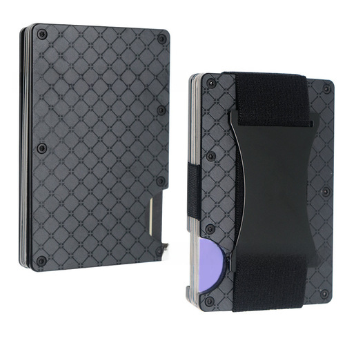Cross-border foreign trade new multi-texture aluminum alloy card holder creative pattern RFID anti-skimming men's wallet money clip
