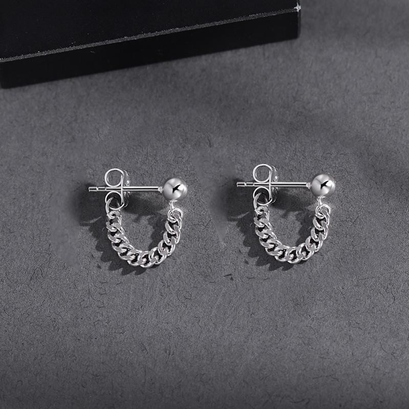 X043 -B Lock Heart ear buckle short -one pair
