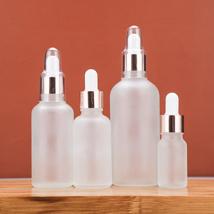 Frosted glass essence oil bottle rubber head dropper cosmetics sub-bottling essence 5-100 ml small sample empty bottle