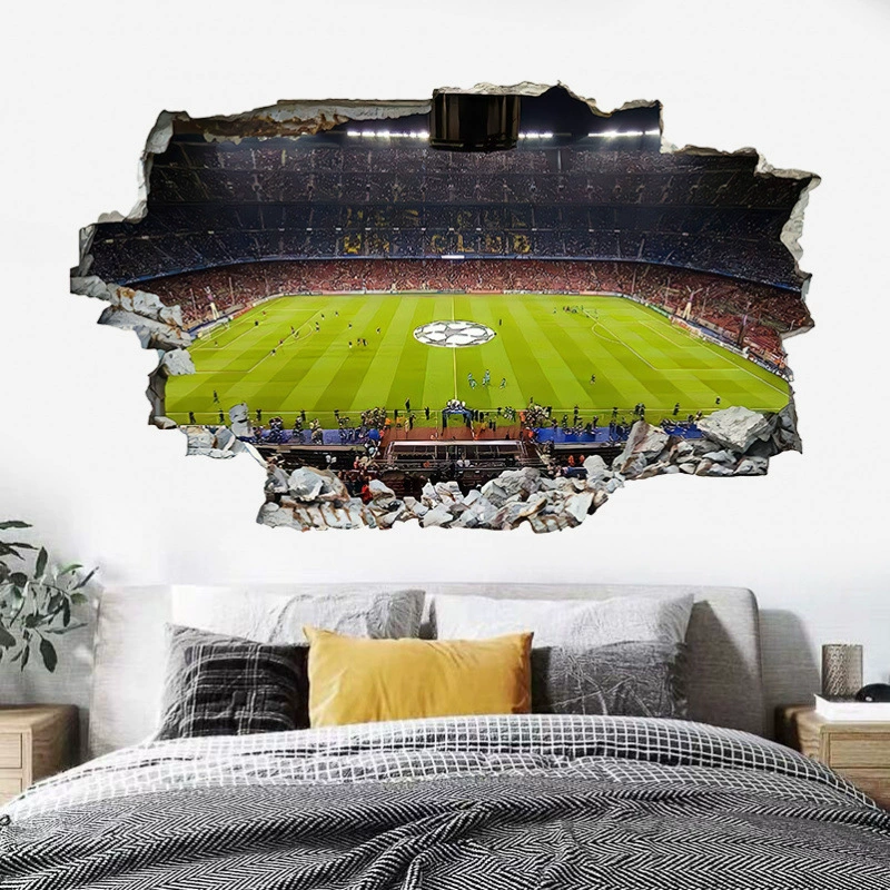 3D стерео футбольное поле настенная наклейка на кубок мира общежитие для украшения спальни фон настенная наклейка самоклеящаяся ПВХ водонепроницаемая наклейка