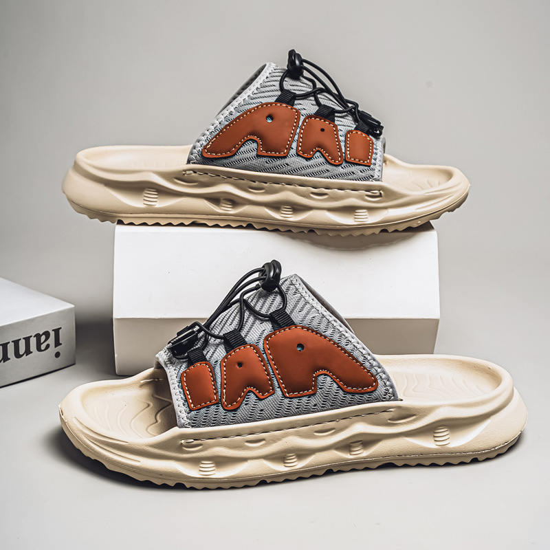 Zapatillas de marca de moda con colchón de aire para hombre, uso exterior de verano, celebridades de Internet, deportes al aire libre antideslizantes, sandalias de playa de suela gruesa image 3