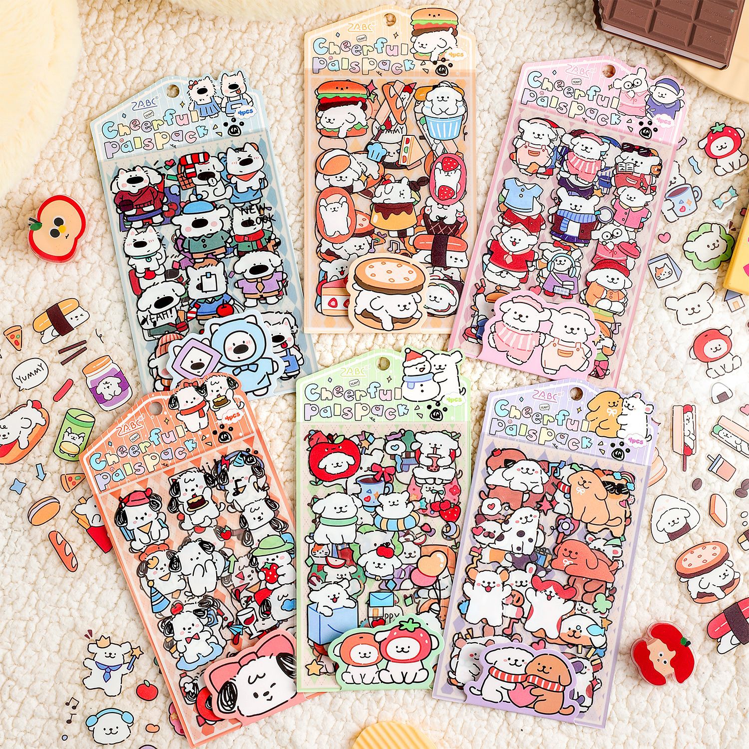 Yuanqi Mengyouji Series Cartoon Animal Waterproof Pet Stickers DIY Journal Material Water Cup Stickers