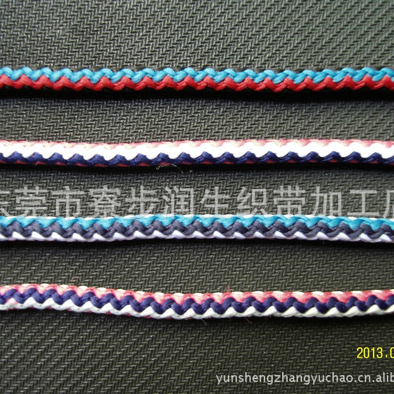 润生5\6mm涤纶\丙纶\棉间色花样针通绳\花式绳\高速针通绳