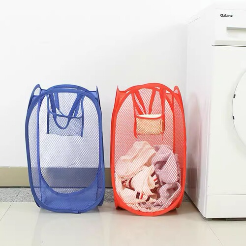 Modern Minimalist Dirty Laundry Basket Grid Laundry Hamper Home Laundry Basket Dirty Clothes Storage Basket Bathroom Mesh Storage Bag
