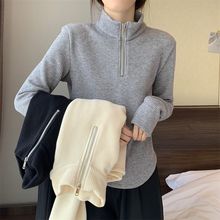 300斤大码女装胖m加绒加厚半高领打底衫新款秋冬季不规则保暖笙陇