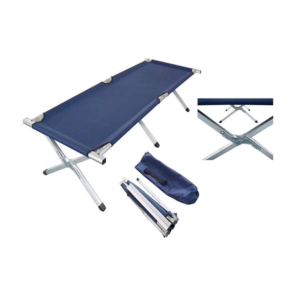 Cama plegable de metal conveniente para exteriores Cama individual para el almuerzo Cama plegable de campamento de emergencia simple