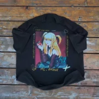 WHO CARE ретро-энциклопедия MS. AMANEblacktee Tianyin Measa Черная футболка с короткими рукавами свободная