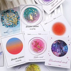 Fire paint illustrated card, gradient color card, fire paint coin, fire paint seal storage collection label card, transparent wax stick wax particles