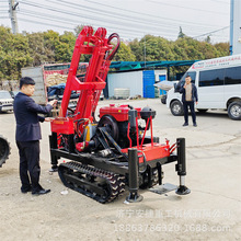 32马力小型履带光伏钻机 庭院拧地钉钻机 可接杆液压潜孔钻井机