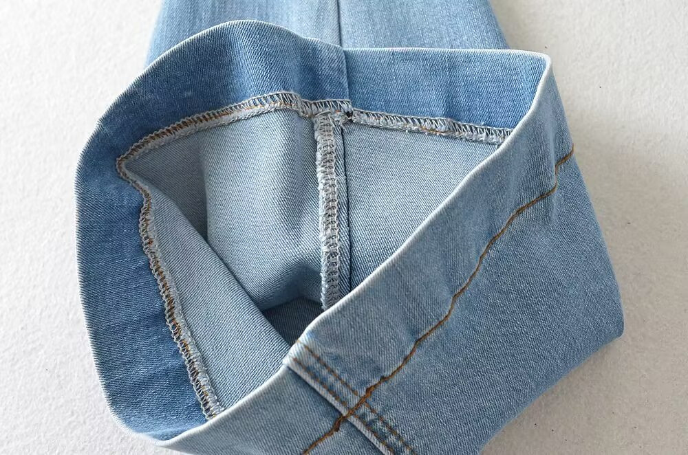YPFF Trendy Women's Autumn New European And American Style Fashion Washed High-Waisted Slim-Fit Butt-Lifting Slight_ecoleips.com