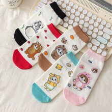 袜子女 2025日系新款卡通200N精梳棉可爱短袜初秋女船无骨袜棉袜