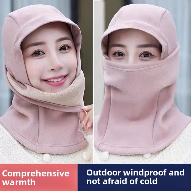 Kaklo apsauga Integruota nauja kepurė Šilta, atspari šalčiui, sustorinta, vėjui atspari kepurė Baotou ausų apsaugos kaukė Rudens ir žiemos jojimo žiema_voghion.com