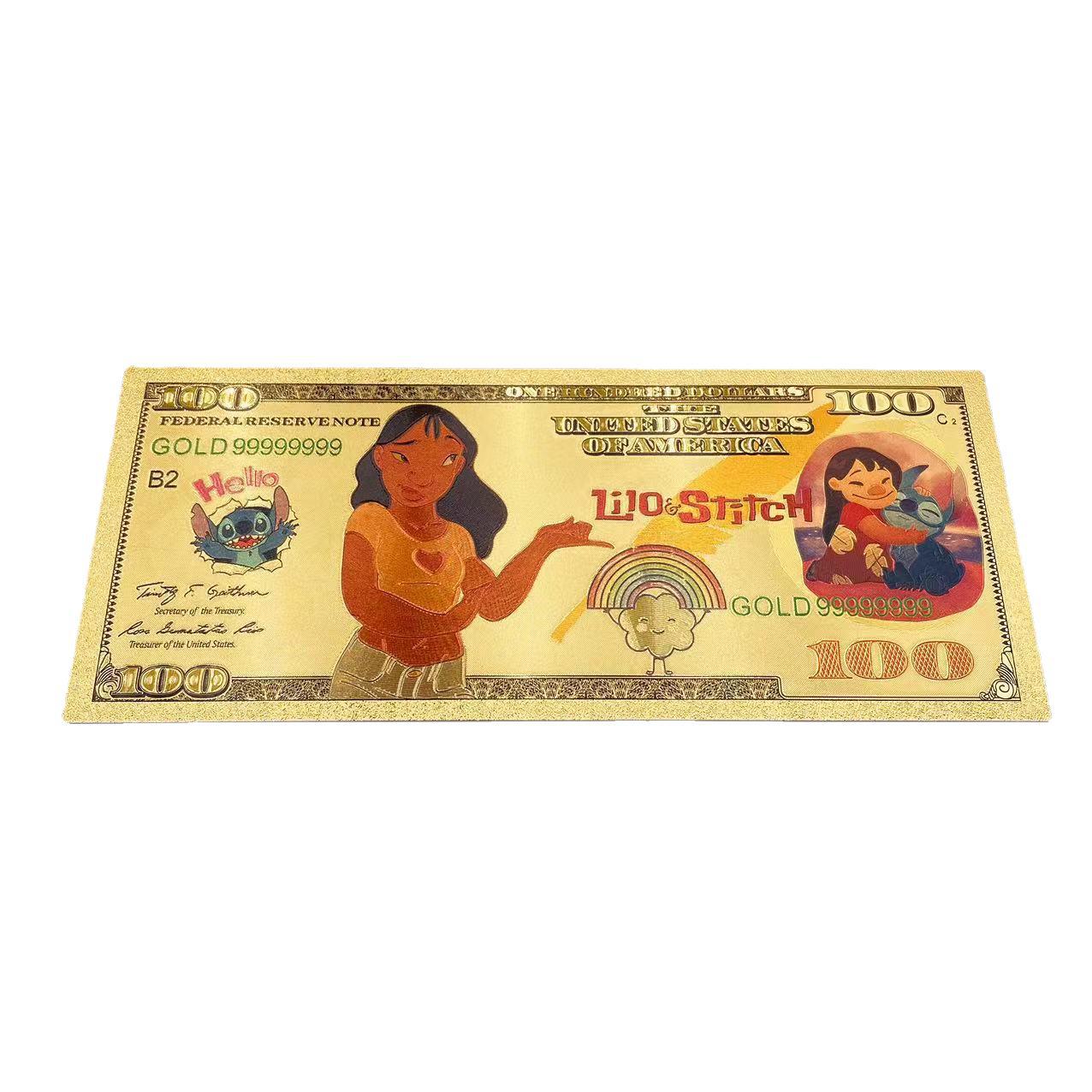 Clásico belleza estrella bebé nota conmemorativa Stitch Gold note Live Gift Collection souvenir