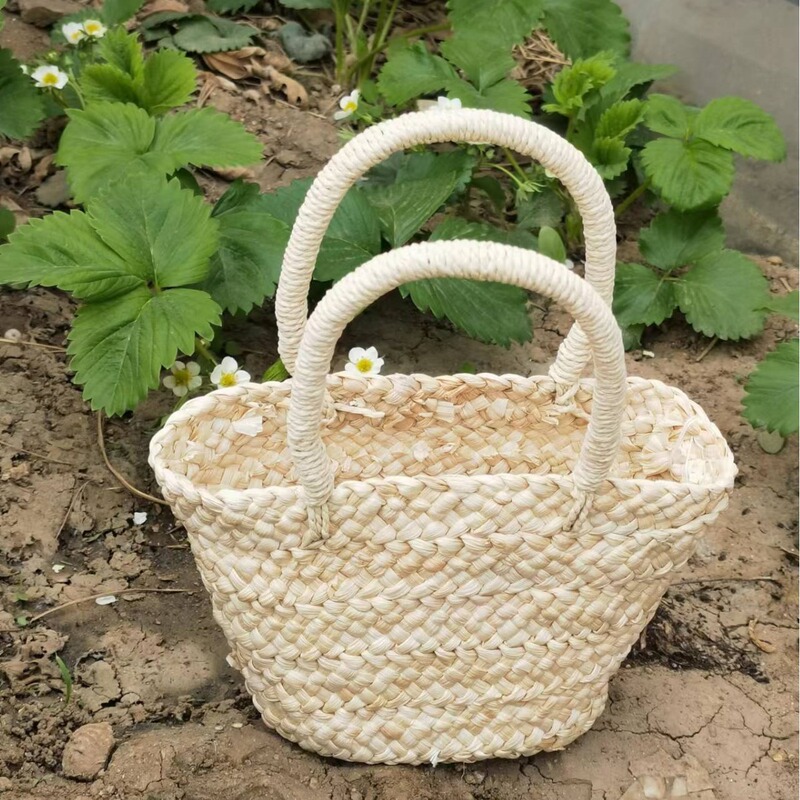 Fashionable Casual Straw Bag, High Quality Corn Husk Woven Handbag, Beach Bag, Children's Small Bag