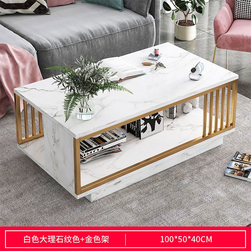 Mesa de té pequeña sala de estar mesa de té doméstica moderna simple y lujosa mesa de tatami rectangular mesa baja de alquiler