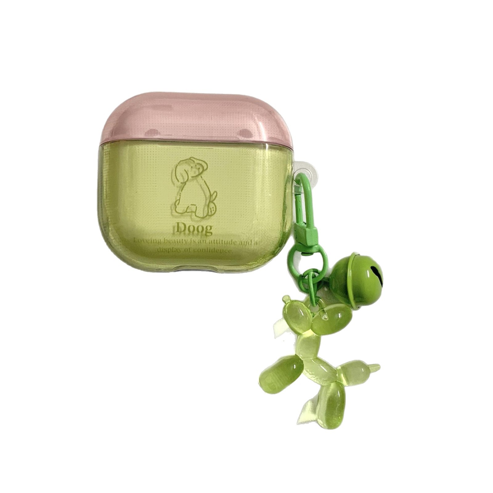Pequeño cachorro verde fresco y semitransparente para auriculares AirPods pro2 4 generación nuevo colgante de Apple 1/2 generación