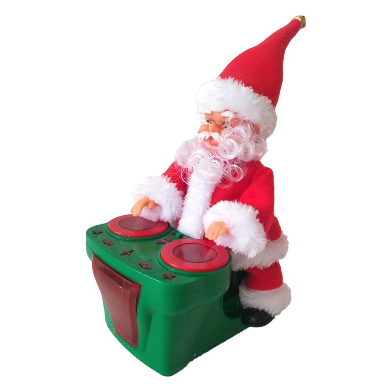 Creativa Nueva Eléctrica Santa Claus muñeca tambor ciclismo con música juguete de los niños decoración regalo Navidad