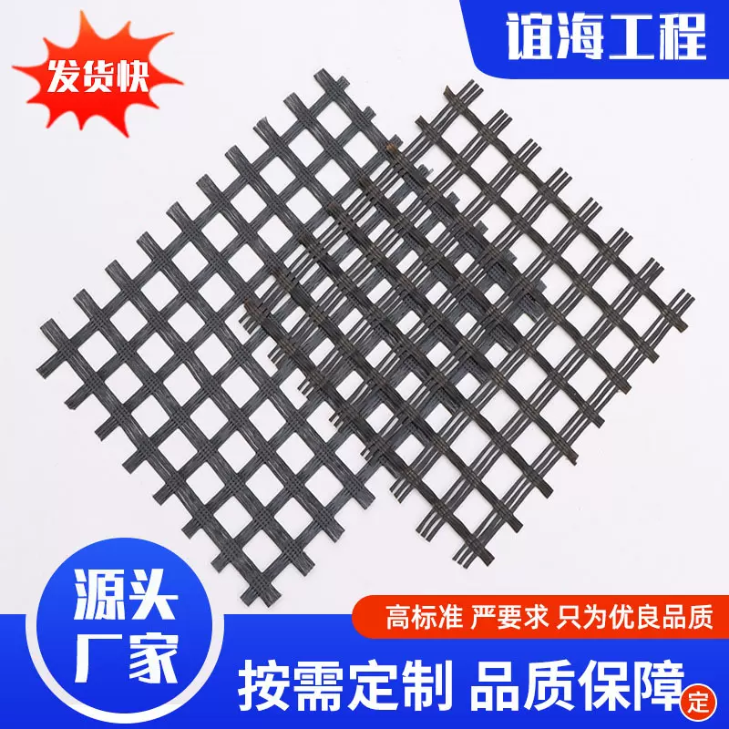 黑色涤纶经编土工格栅工程道路基加筋固护坡挡土双向塑料土工格栅
