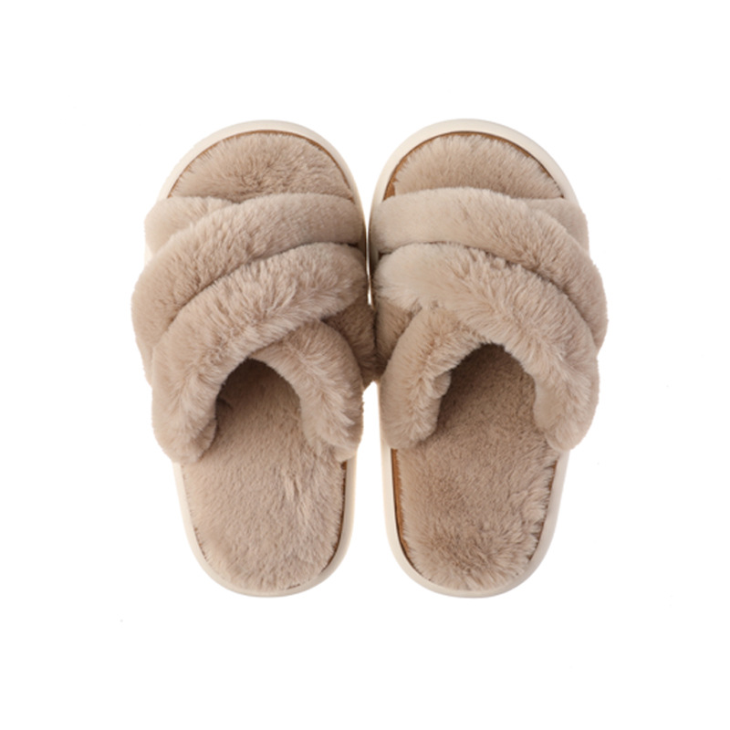 Step on shit slippers autumn cotton drag new hair slippers women wear winter home slippers_voghion.com