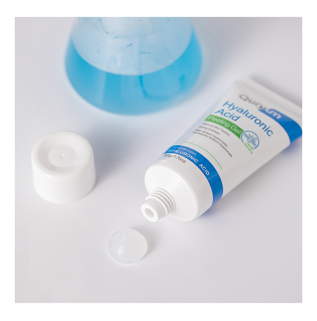 Cross-border new product quiyum Hyaluronic acid Exfoliating Scrub 50g for cleansing facial skin is in stock and available for delivery from the manufacturer undefined