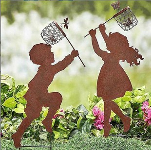 Cross-border independent station e-commerce explosions craft metal silhouette outdoor farmhouse decoration boys and girls Art ornaments