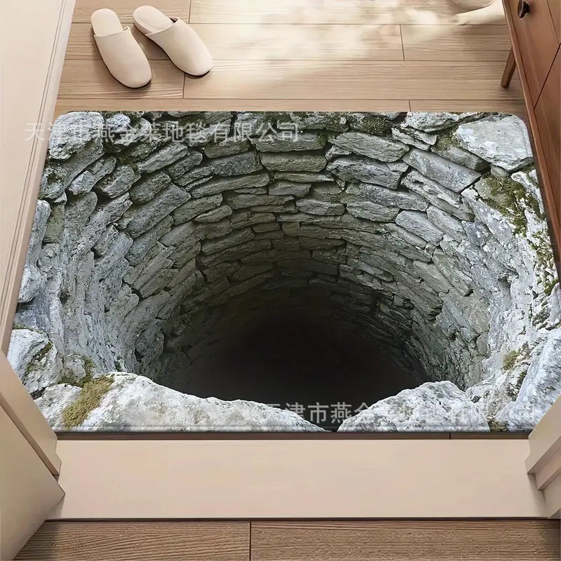 跨境temu美式3D视觉入户玄关耐磨地垫家用浴室防滑吸水易打理脚垫|undefined