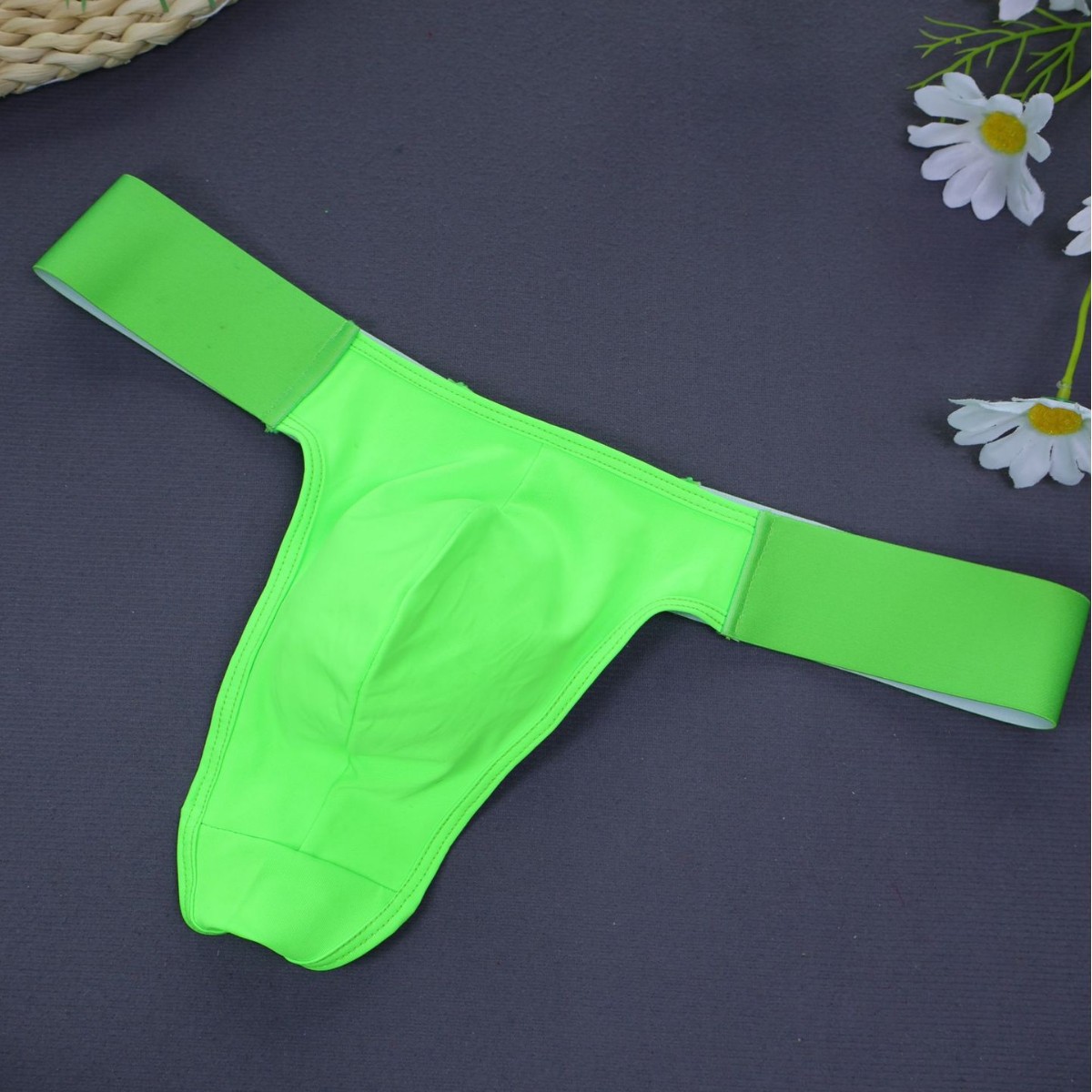 Cross-Border Men's Thong Ice Silk Men's Underwear Thin Low-Waist T-Pants Large Pouch Underwear Trendy Men's Comfort