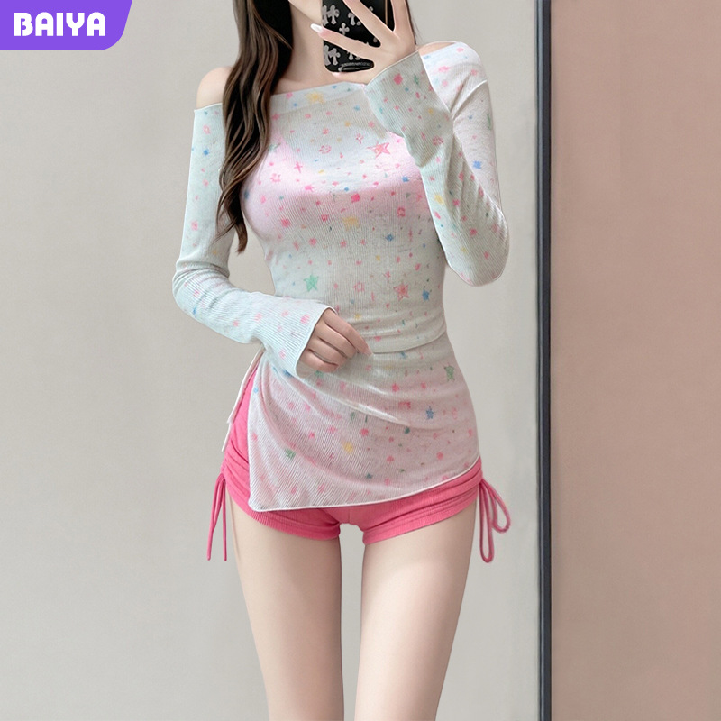 2026 New Two-Piece Swimsuit for Women, Beach Vacation High-End Swimsuit with Long Sleeve Cover-Up, Sun Protection Three-Piece Sexy Outfit