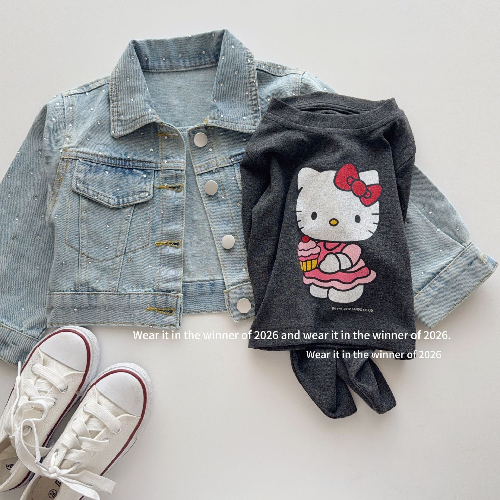 【Sparkling Diamonds】Girls' 2026 Denim Jacket, New Autumn/Winter Fashionable Denim Jacket for Children and Girls